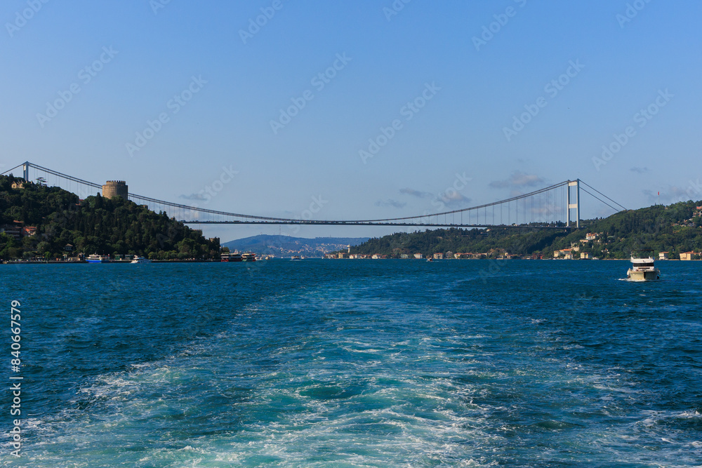 Sea views of the Bosphorus. Large bridges near the city of Istanbul. Sea views of the Bosphorus. Large bridges near the city of Istanbul.