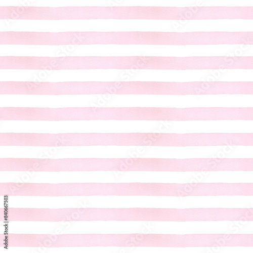 Seamless pink stripes background. Watercolor hand drawn pattern pink pastel colors for fabric texture, wallpaper, home decor prints