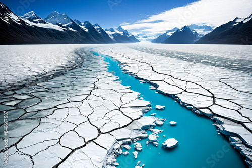 A powerful image showing the impact of climate change with melting glaciers