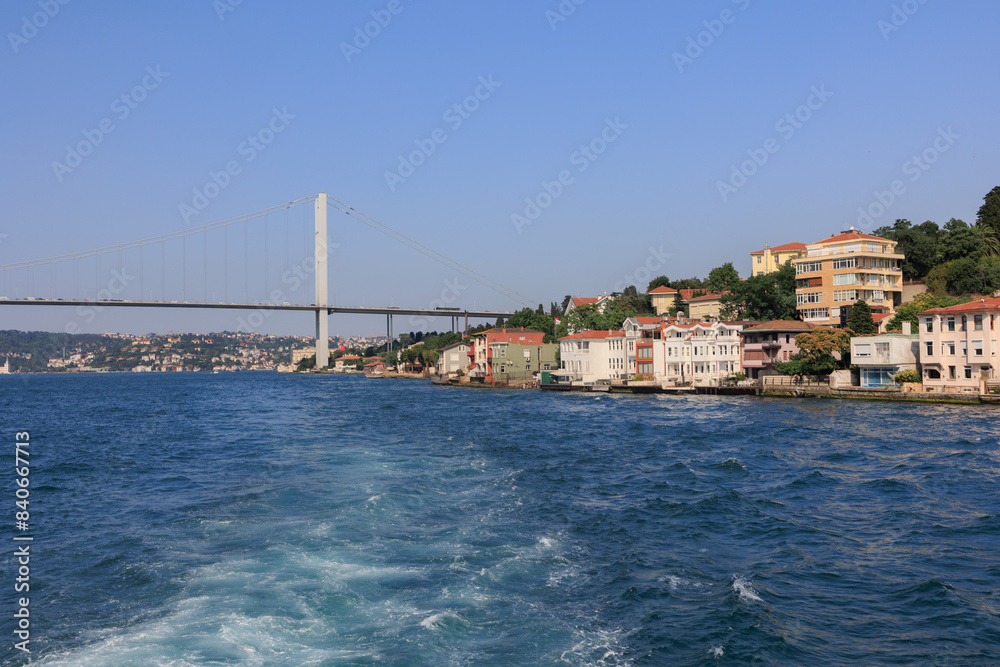 Sea views of the Bosphorus. Large bridges near the city of Istanbul. Sea views of the Bosphorus. Large bridges near the city of Istanbul.