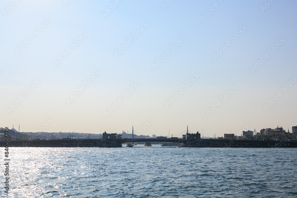 Sea views of the Bosphorus. Large bridges near the city of Istanbul. Sea views of the Bosphorus. Large bridges near the city of Istanbul.
