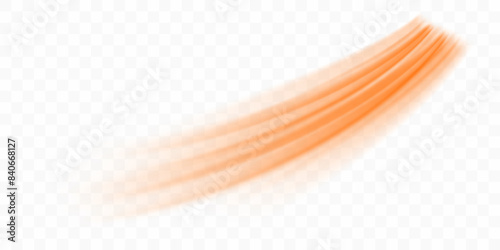 Hot flow from the air conditioner. Realistic 3d vector illustration isolated on transparent background.