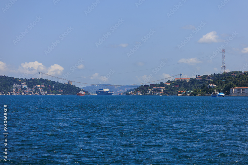 Sea views of the Bosphorus. Large bridges near the city of Istanbul. Sea views of the Bosphorus. Large bridges near the city of Istanbul.