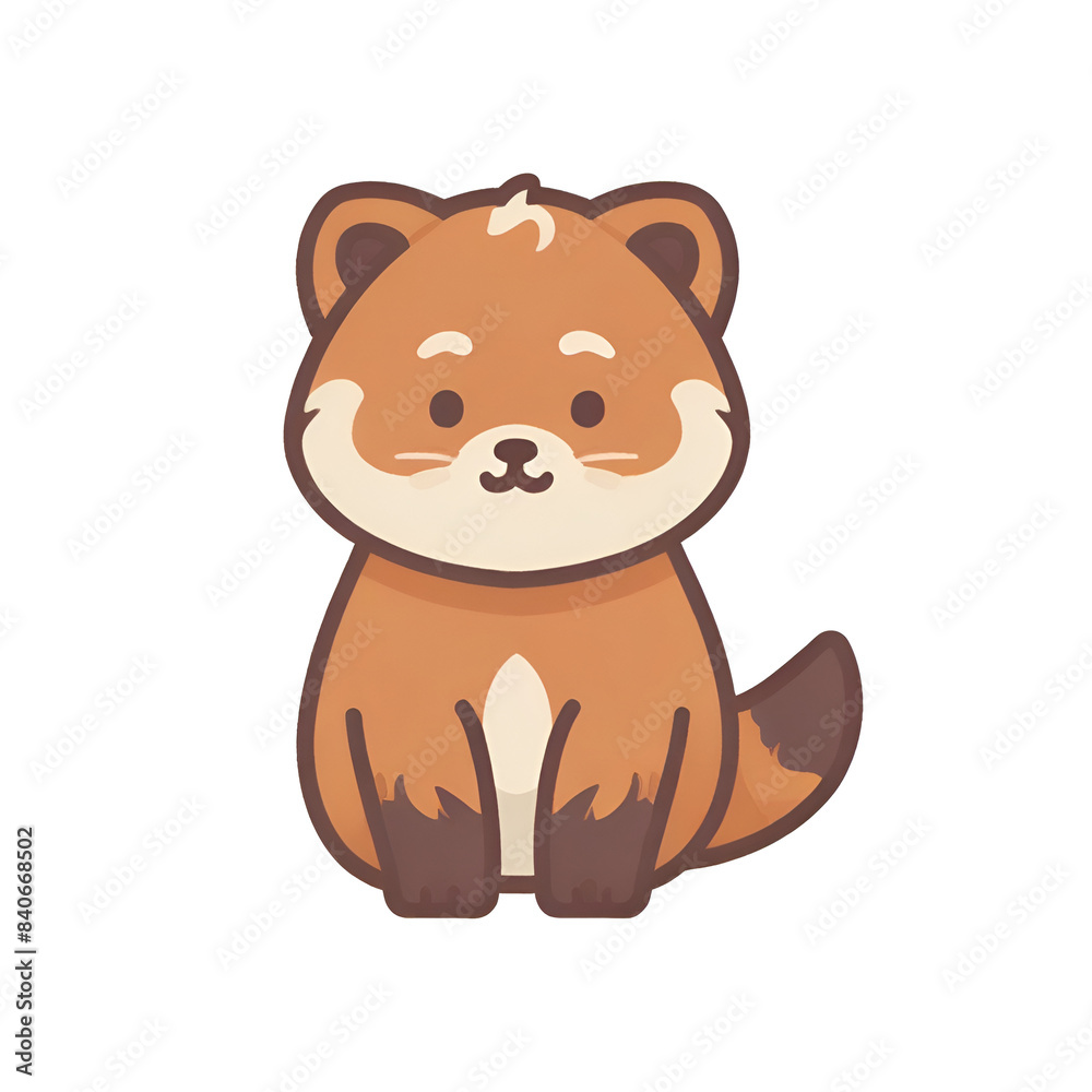 Obraz premium Red panda transparent, cute, simple icon, PNG, can be easily used.