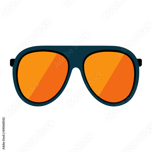 Stylish sunglasses with orange-tinted lenses.