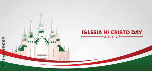 Iglesia ni Cristo Day 27 july church vector poster