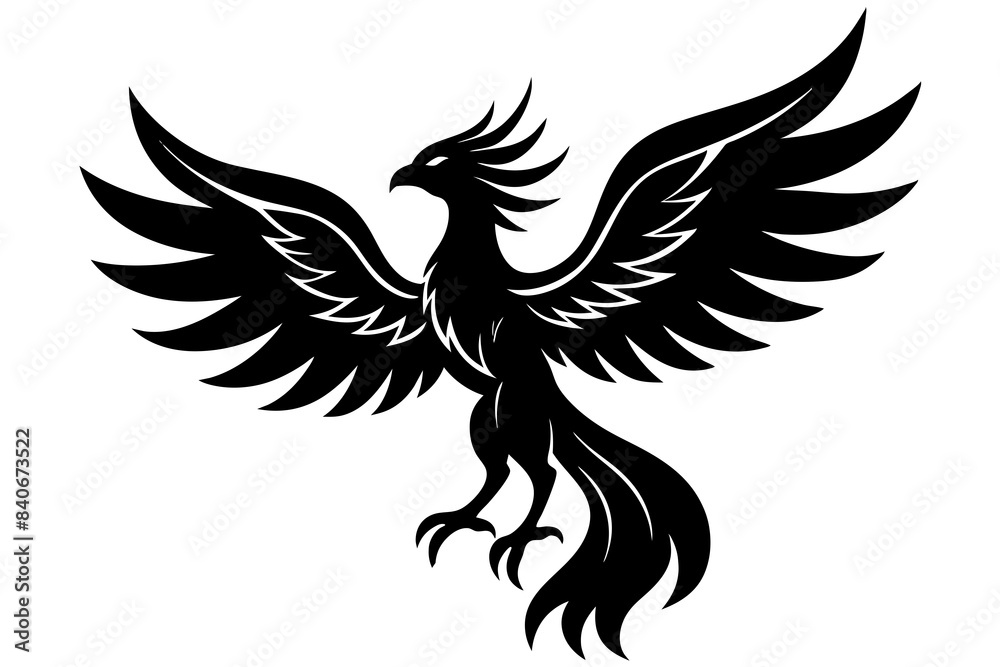 phoenix bird silhouette vector illustration phoenix bird silhouette vector illustration