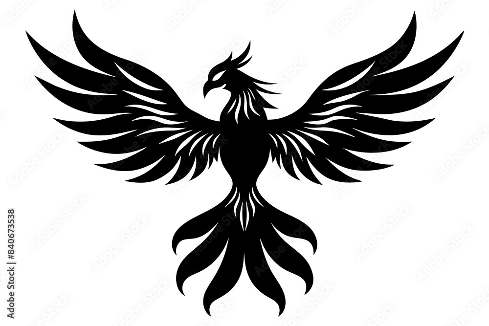 phoenix bird silhouette vector illustration phoenix bird silhouette vector illustration