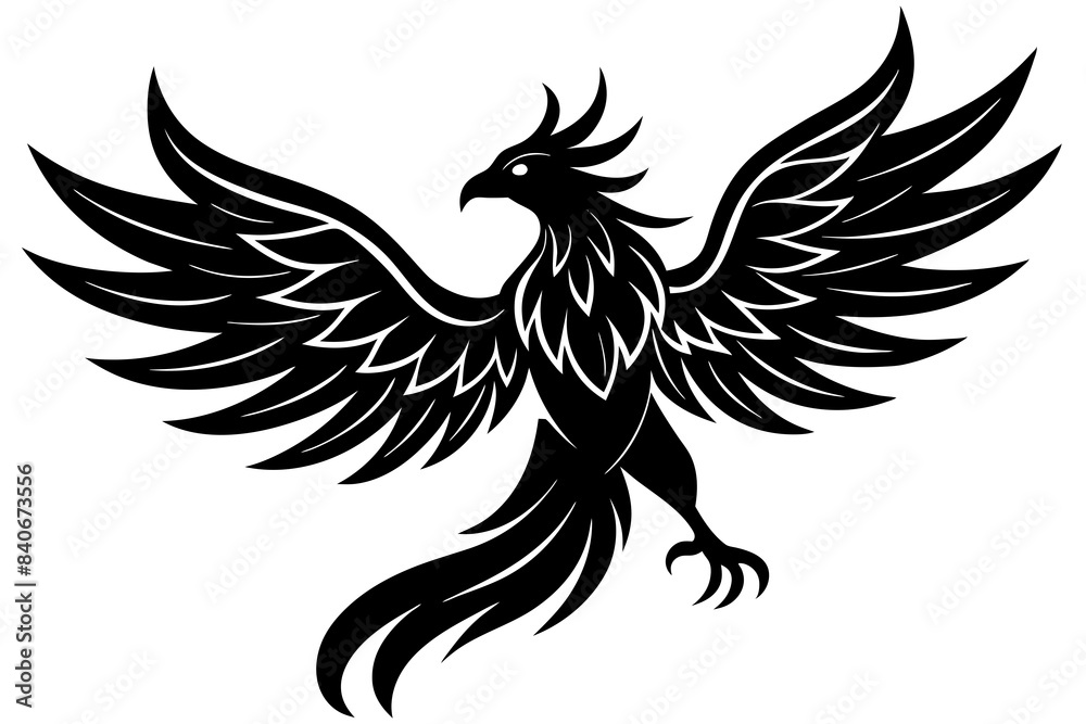 phoenix bird silhouette vector illustration phoenix bird silhouette vector illustration