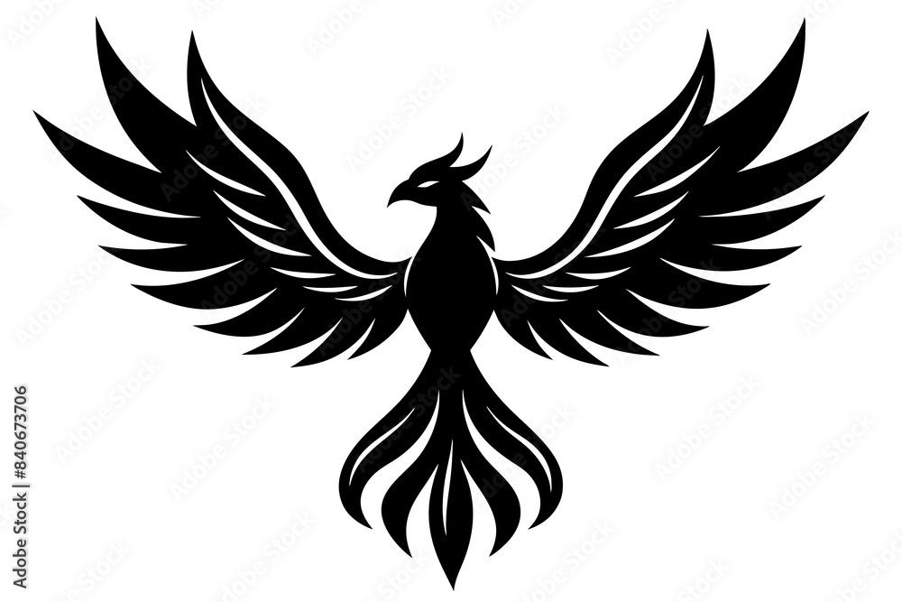 phoenix bird silhouette vector illustration phoenix bird silhouette vector illustration