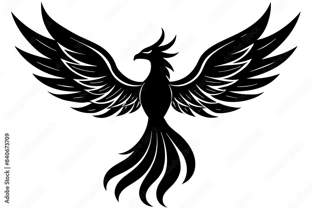phoenix bird silhouette vector illustration