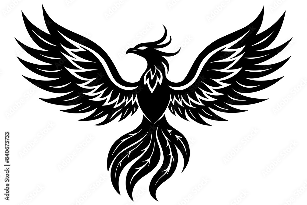 phoenix bird silhouette vector illustration phoenix bird silhouette vector illustration