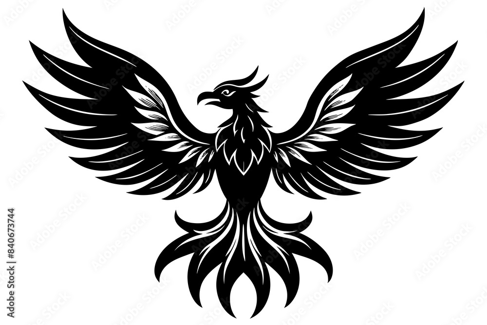 phoenix bird silhouette vector illustration phoenix bird silhouette vector illustration