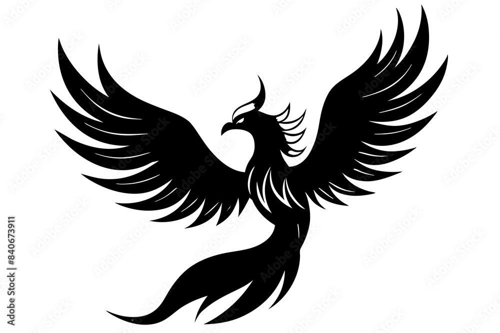 phoenix bird silhouette vector illustration phoenix bird silhouette vector illustration