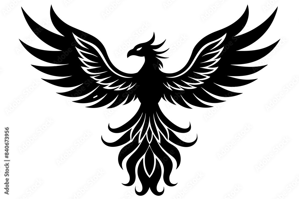 phoenix bird silhouette vector illustration phoenix bird silhouette vector illustration