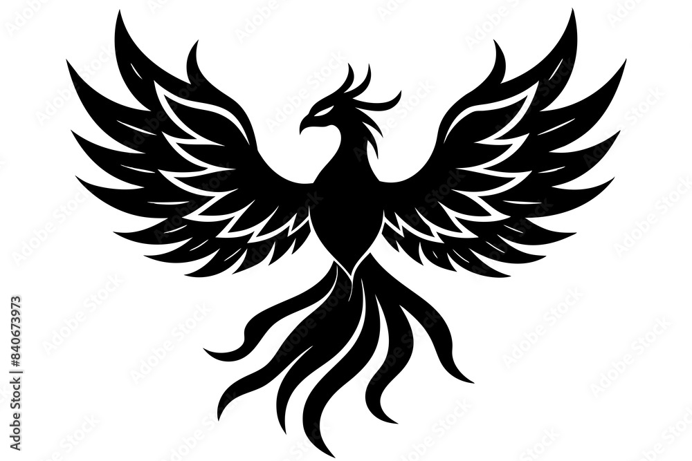 phoenix bird silhouette vector illustration