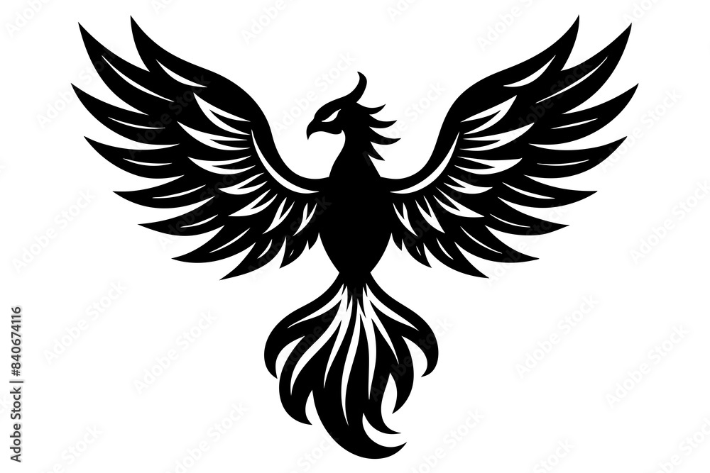 phoenix bird silhouette vector illustration