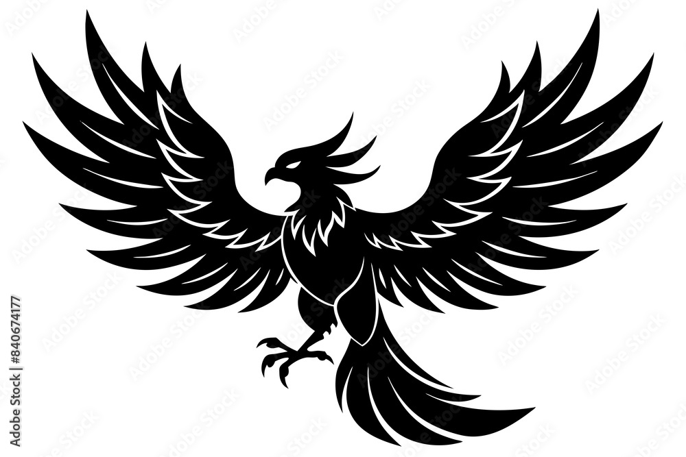 phoenix bird silhouette vector illustration