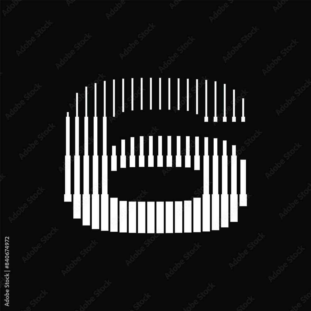 Number 6 with Abstract Line Pattern Number 6 with Abstract Line Pattern