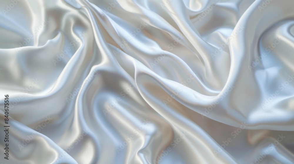 Obraz premium A closeup shot of a white satin dress highlighting the flawless seamless surface of the fabric