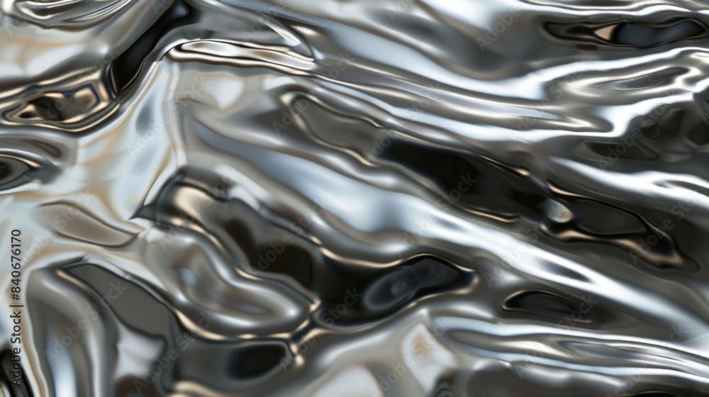A smooth and sleek metallic surface with a mirrorlike reflection making it seem almost liquid and fluid A smooth and sleek metallic surface with a mirrorlike reflection making it seem almost liquid and fluid