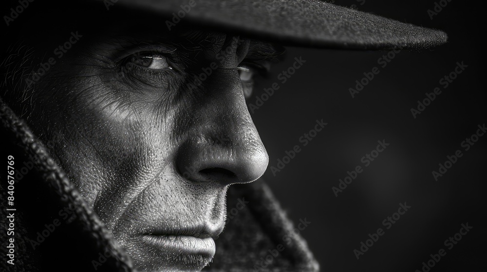 Noir Detective Scene in Black and White, Retro Style Depicting Mystery and Intrigue Noir Detective Scene in Black and White, Retro Style Depicting Mystery and Intrigue