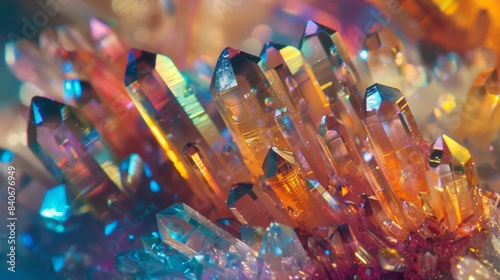 Upon closer inspection the surface of this crystal is not uniform but rather a of tiny individual crystals creating a dazzling optical illusion photo