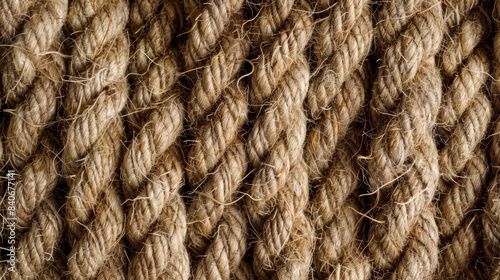 Each strand of the jute rope stands out individually showcasing its own unique texture of fine fibers and uneven twists
