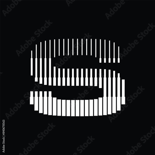 Letter S Logo with Abstract Line Pattern