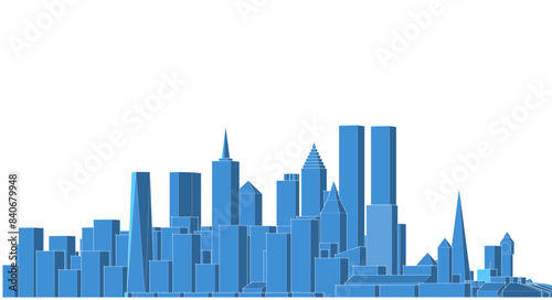  modern city panorama 3d illustration