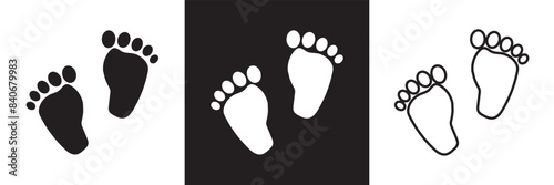 baby feet icon, baby feet, baby footprint baby foot , newborn , monogram. split name frame  baby feet monogram name frame in eps 10.