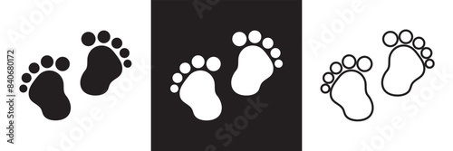 baby feet icon, baby feet, baby footprint baby foot , newborn , monogram. split name frame  baby feet monogram name frame in eps 10.