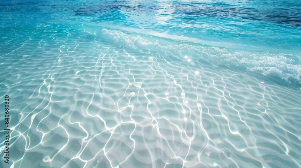 Naklejka premium Pristine white ripples forming intricate patterns on a turquoise sea