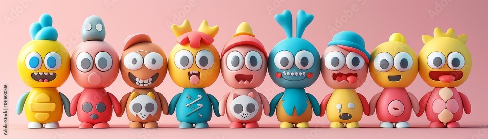 Clay Emoji Set, Clay figures of popular emojis, for expressing emotions and learning about communication