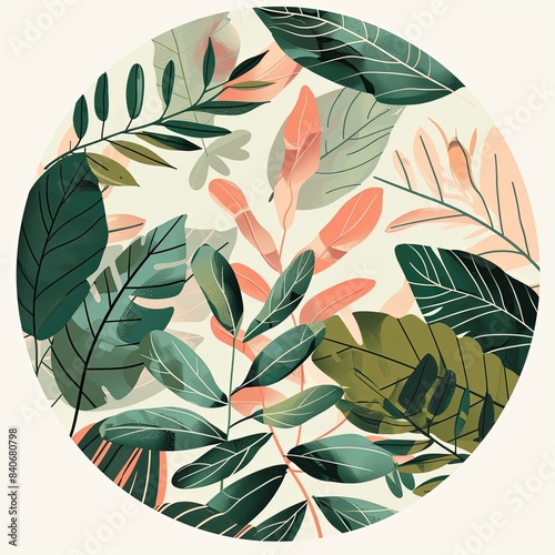 Wallpaper Mural Colorful abstract painting of leaves. The painting is full of life and energy, combines bright and bold colors. Illustration in painted style for cover, card, interior design, brochure or presentation Torontodigital.ca