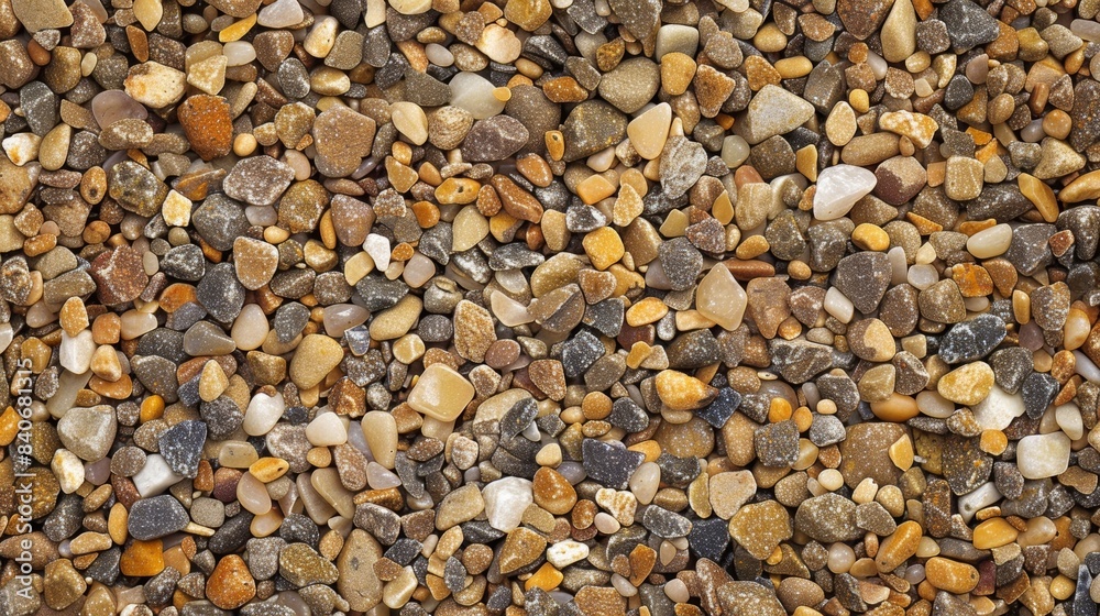 Tiny pebbles stacked together creating a smooth and uniform surface Tiny pebbles stacked together creating a smooth and uniform surface