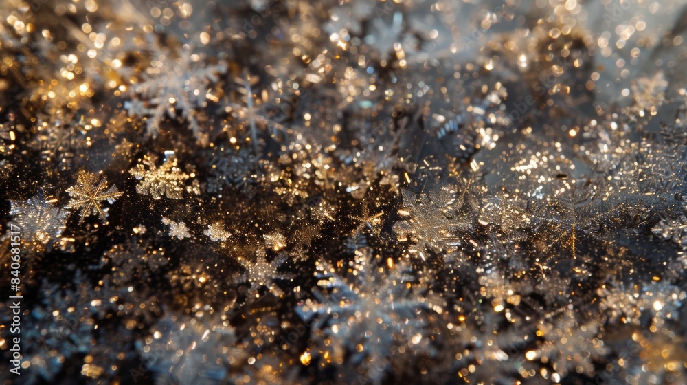 An upclose image of mica its sparkling surface resembling a field of glistening snowflakes captured in a moment of frozen time An upclose image of mica its sparkling surface resembling a field of glistening snowflakes captured in a moment of frozen time