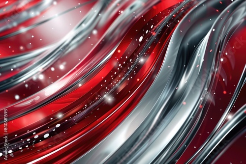 Close-up of a red and silver background with intricate details photo