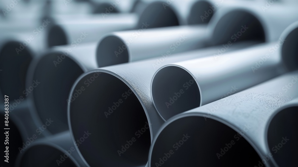 Matte grey PVC pipe with a buttery smooth texture and a seamless seamless appearance Matte grey PVC pipe with a buttery smooth texture and a seamless seamless appearance
