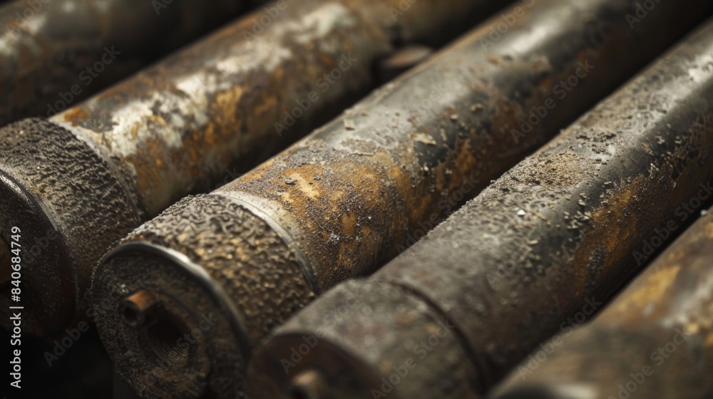 Worn and Smoothed A detailed shot of smooth worn down rollers that have lost their original texture and now have a polished appearance from repeated use Worn and Smoothed A detailed shot of smooth worn down rollers that have lost their original texture and now have a polished appearance from repeated use