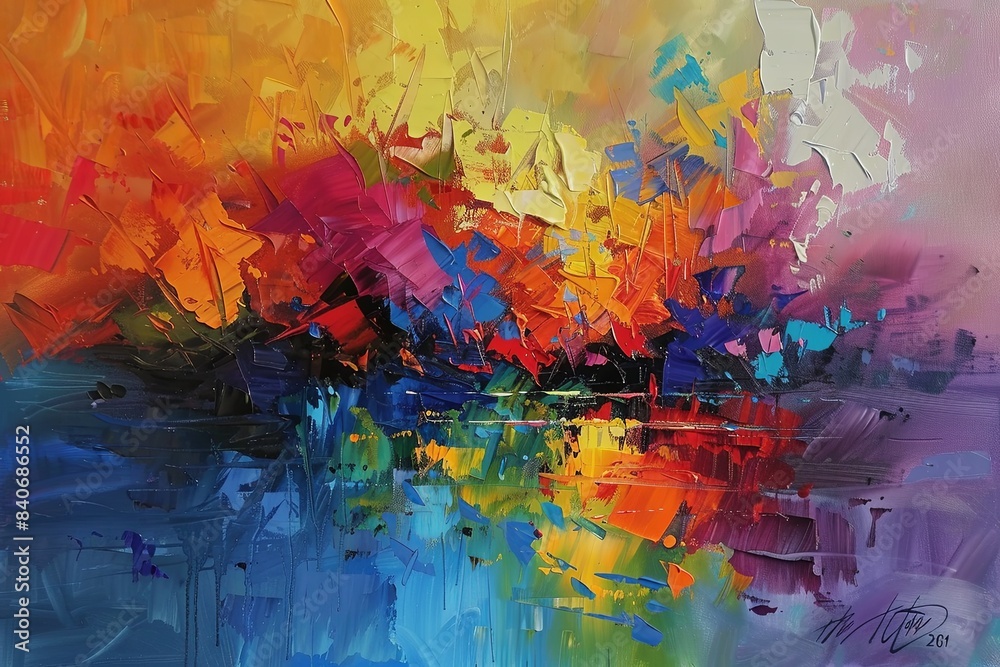 Vibrant Oil Painting: A Splash of Colors Vibrant Oil Painting: A Splash of Colors