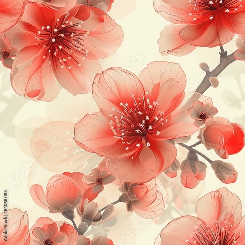 Delicate Peach Blossoms in Full Bloom