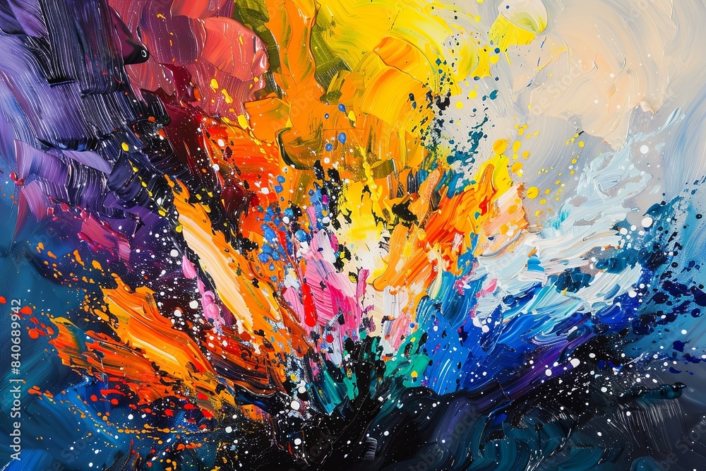 Fototapeta premium Vibrant Oil Painting: A Splash of Colors