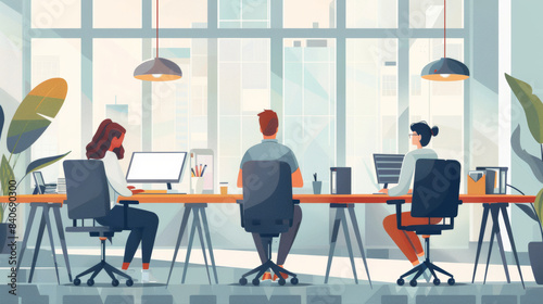 Business People Working on an Office Desk teamwork