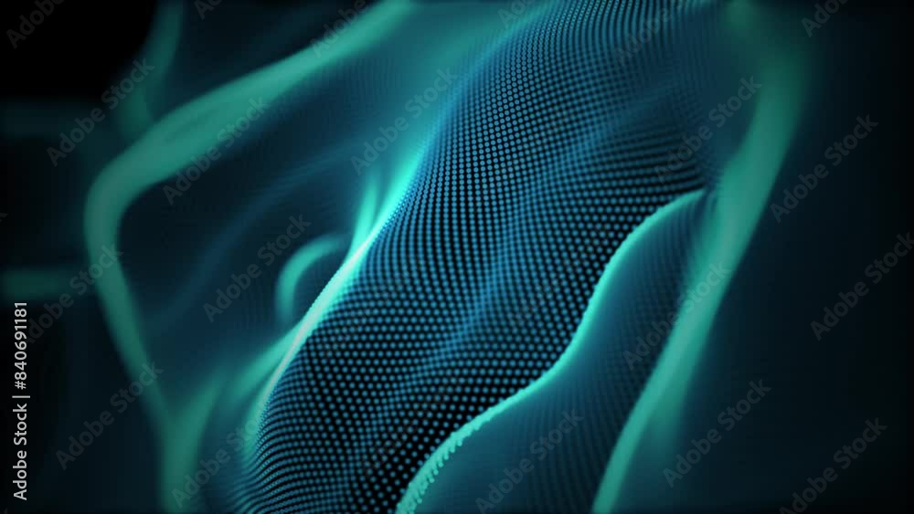 Animated abstract wave background made of dots