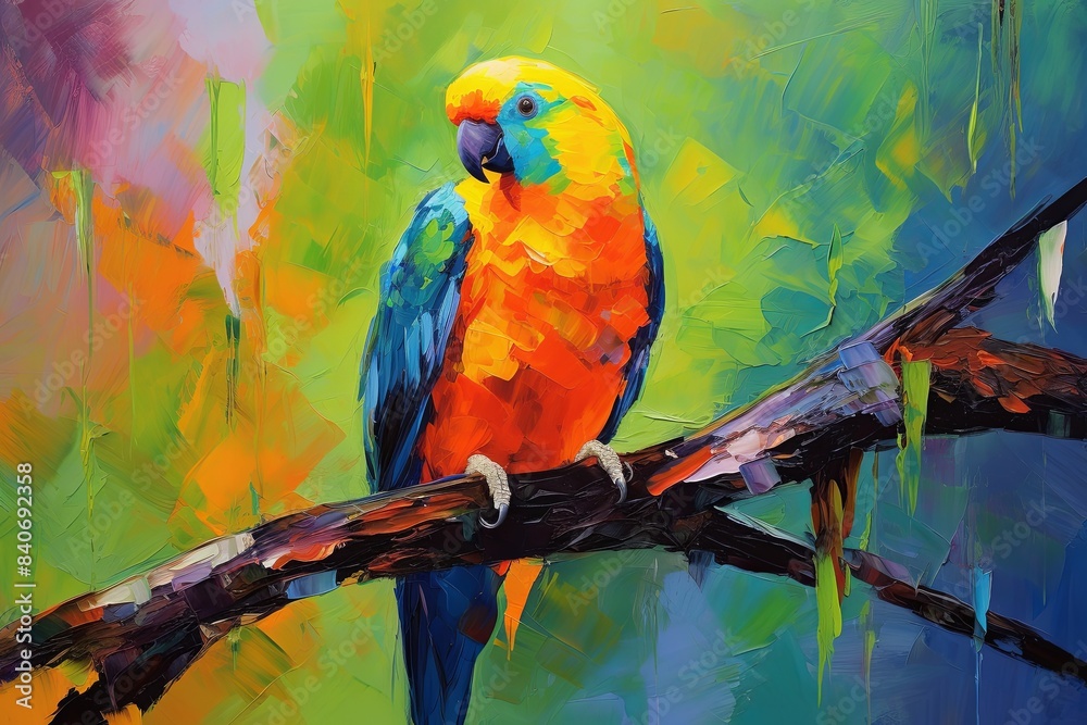 Fototapeta premium Vibrant Oil Painting: A Splash of Colors