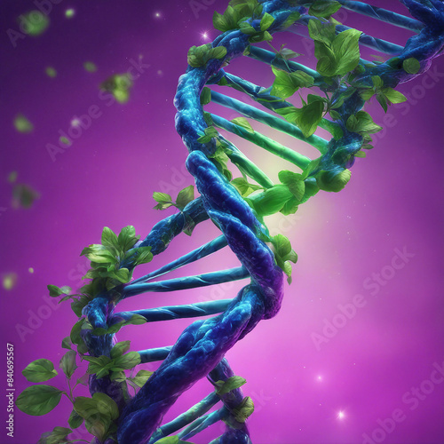 3d illustration of DNA structure, abstract background
