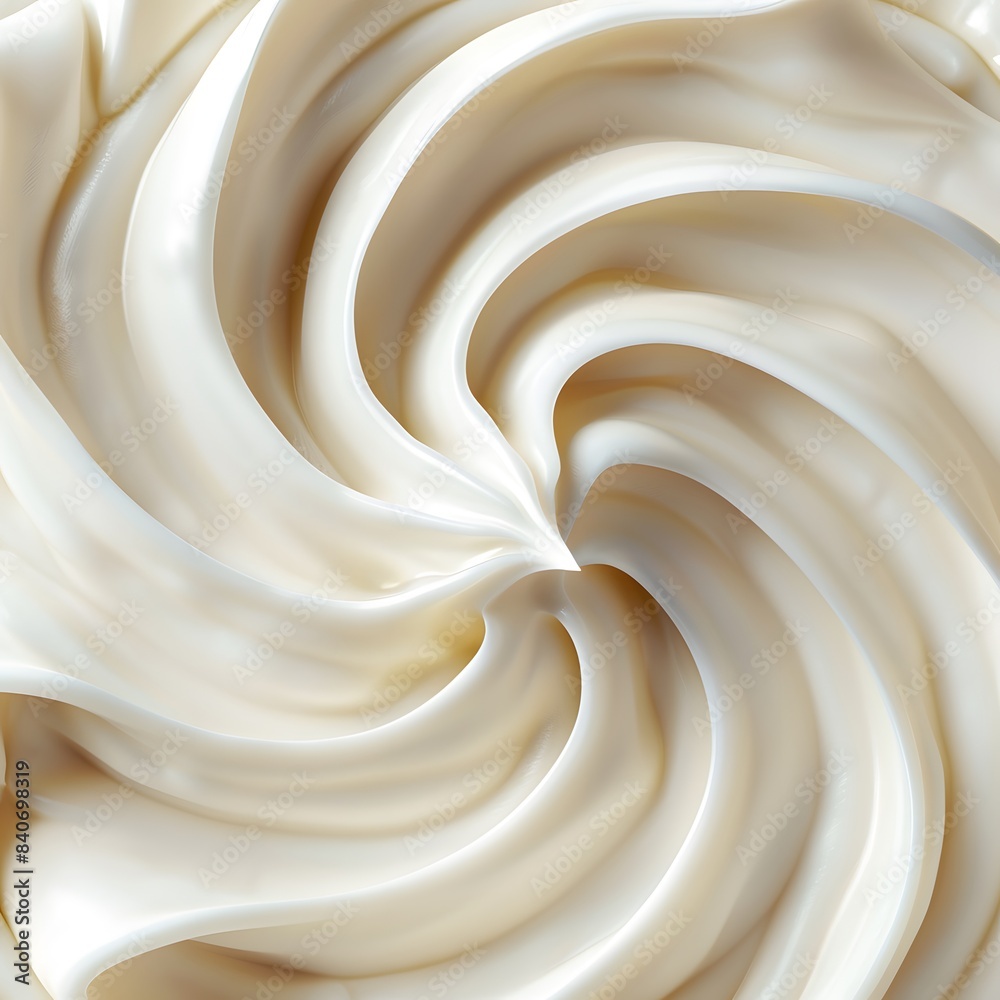 A close-up of a creamy texture in light beige tones, creamy swirl, capturing the smooth and soft texture. A close-up of a creamy texture in light beige tones, creamy swirl, capturing the smooth and soft texture.