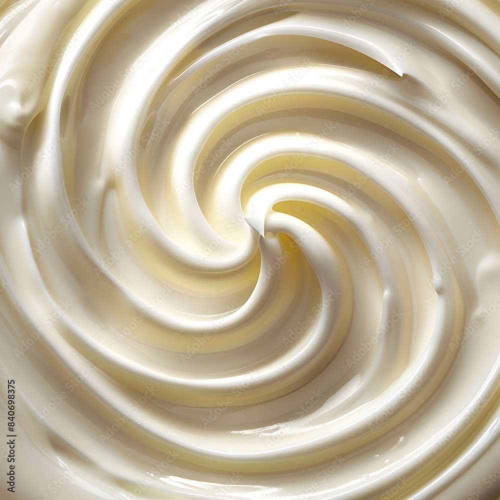 A close-up of a creamy texture in light beige tones, creamy swirl, capturing the smooth and soft texture. A close-up of a creamy texture in light beige tones, creamy swirl, capturing the smooth and soft texture.
