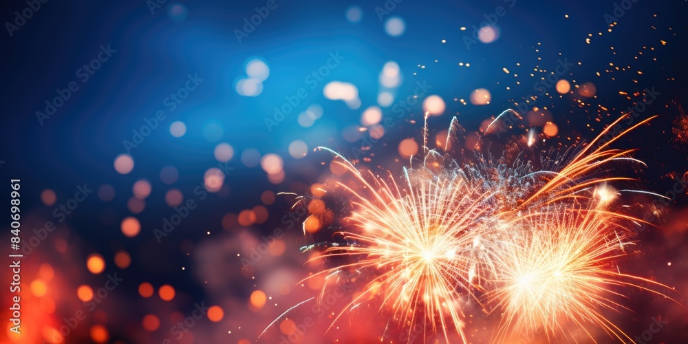 Fototapeta premium A bunch of colorful fireworks exploding in mid-air